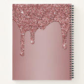 Girly Roos Gold Sparkle Glitter Drips Afspraak Notitieboek (Achterkant)