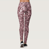 Girly Roos Gold Sparkly Pink Glitter Sequin Leggings (Achterkant)