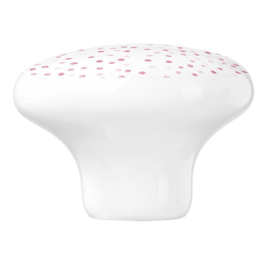 Girly Roos Gold Stippen Confetti White Design Keramische Knop (Zijkant)