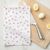 Girly Roos Gold Stippen Confetti White Design Theedoek (Quarter Fold)