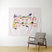 Girly Roos Gold Trendy Flower SPRING Typografie Wandkleed (In Situ (horizontaal))