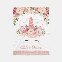 Girly Roos Gold Unicorn / Floral Waterverf Rozen