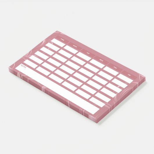 Girly Roos Gold Weekly School Post-it® Notes (Schuin)