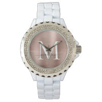 Girly Roos Goud Geborsteld Metalen Monogram Script
