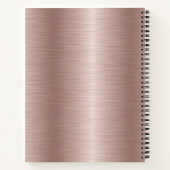 Girly Roos Goud Geborsteld Metalen Script Naam Mon Notitieboek (Achterkant)