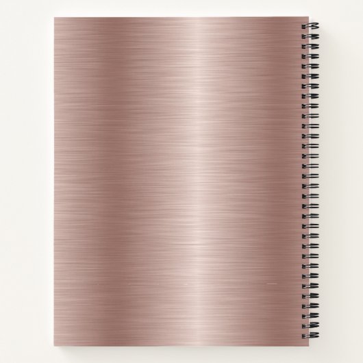 Girly Roos Goud Geborsteld Metalen Script Naam Mon Notitieboek (Achterkant)