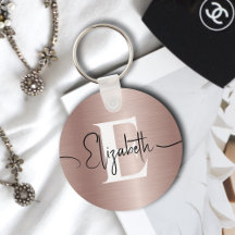 Girly Roos Goud Geborsteld Metalen Script Naam Mon