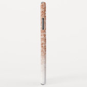 Girly Roos Goud Koper Glitter Ombre Monogram Case-Mate iPhone Case (Achterkant/rechts)