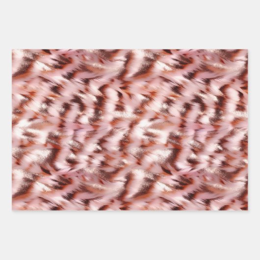 Girly Roos Goud Roze Wit Inpakpapier Vel (Voorkant 2)