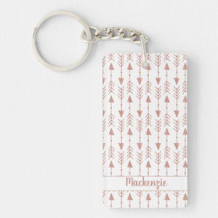 Girly Roos Gouden Folie Stijl Tribal Arrows Foto Sleutelhanger