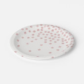 girly roos gouden glitter confetti polka dots papieren bordje (Gekanteld)