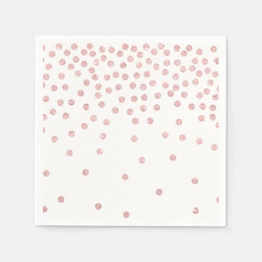 girly roos gouden glitter confetti polka dots servet (Voorkant)
