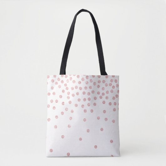 girly roos gouden glitter confetti polka dots tote bag (Voorkant)