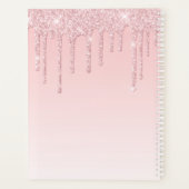 Girly Roos Gouden Glitter Drips Ombre Monogram 202 Planner (Achterkant)