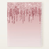 Girly Roos Gouden Glitter Drips Ombre Monogram 202 Planner (Achterkant)