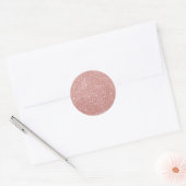 Girly Roos gouden Glitter Ronde Sticker (Envelop)