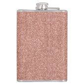 Girly Roos Gouden Glitter Sparkle Stijlvol Monogra Heupfles (Achterkant)