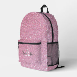 Girly Roos Gouden Glitter Sparkles Monogram Naam P Bedrukte Rugzak