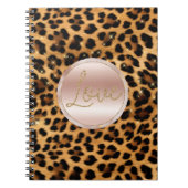  Girly Roos Gouden Luipaard Print Notitieboek (Voorkant)