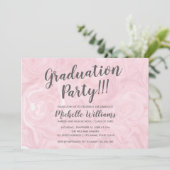 Girly Roos gouden marmer | Vrouwelijk Afstuderen Kaart (Staand voorkant)