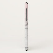 Girly Roos Pink Grey Marble Monogram Naam Case-Mate iPhone Case (Achterkant/links)