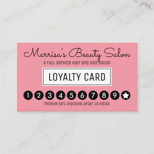 Girly Roos Pink Loyalty Discount Punch (Voorkant)