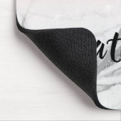 Girly Roos Roze Grijs Marmer Monogram Naam Muismat (Hoek)