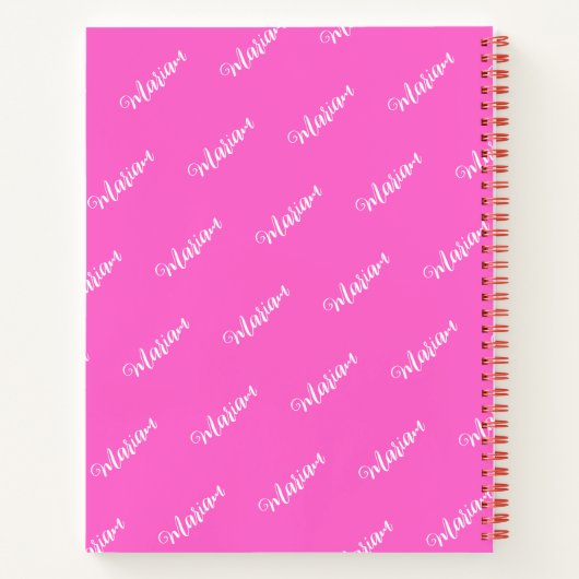 Girly Roos roze kleur - Initiaal naam monogram Notitieboek (Achterkant)