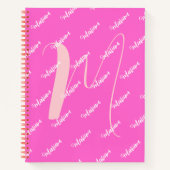 Girly Roos roze kleur - Initiaal naam monogram Notitieboek (Voorkant)