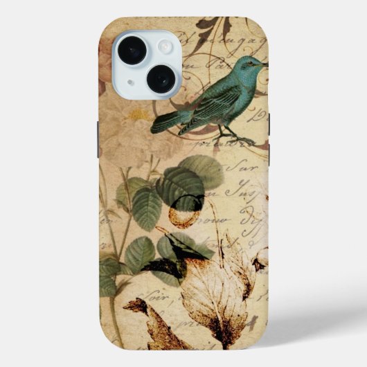  girly roos scripts vogelbloemen mode Case-Mate iPhone case (Achterkant)