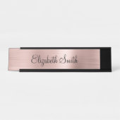 Girly Rose Gold Metallic Bureau Naambordje (Voorkant)