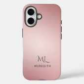 Girly Rose Gold Ombre Personalized Name Case-Mate iPhone Case (Achterkant)