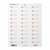Girly Rose Goud Lippen Adreslabel Etiket (Full Sheet)