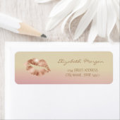 Girly Rose Goud Lippen Ombre Adreslabel Etiket (Insitu)