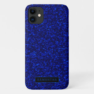 Girly Royal Blue Sparkle Sequins Monogram Case-Mate iPhone Case