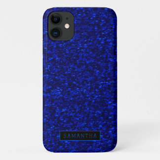 Girly Royal Blue Sparkle Sequins Monogram Case-Mate iPhone Case