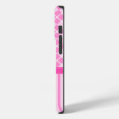 Girly Roze Argyle en Strepen Vlinder Case-Mate iPhone Case (Achterkant / Links)