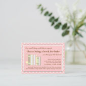 Girly Roze Baby shower Boek Invoegen Verzoek Kaart (Staand voorkant)