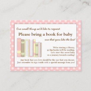 Girly Roze Baby shower Boek Invoegen Verzoek Kaart