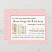 Girly Roze Baby shower Boek Invoegen Verzoek Kaart (Voorkant / Achterkant)