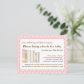 Girly Roze Baby shower Boek Invoegen Verzoek Kaart (Staand voorkant)