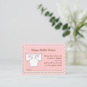 Girly Roze Baby shower Luier Raffle Ticket Insert Informatiekaartje (Staand voorkant)