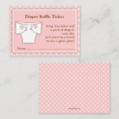 Girly Roze Baby shower Luier Raffle Ticket Insert Informatiekaartje (Voorkant / Achterkant)