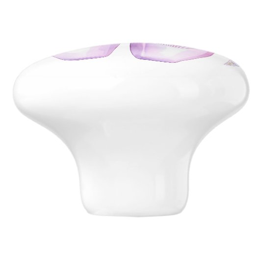 Girly Roze Ballet Schoenen Keramische Knop (Zijkant)