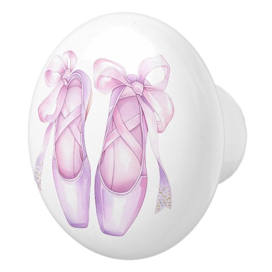 Girly Roze Ballet Schoenen Keramische Knop (Rechts)