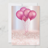 Girly roze ballon cupcake Roos gouden glitterij Kaart (Achterkant)