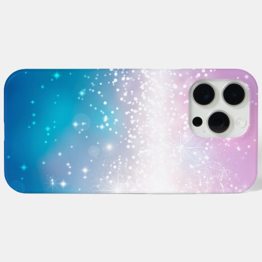 Girly Roze Blauwe Glitter Bokeh Lights Case-Mate iPhone Case (Achterkant (horizontaal))