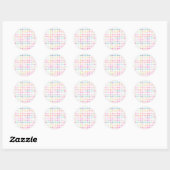 Girly roze blauwgroen blauw waterverf polka dots p ronde sticker (Vel)