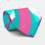 Girly Roze Blauwgroen Groen Swirly Brushstrokes Ar Stropdas (Opgerold)