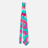 Girly Roze Blauwgroen Groen Swirly Brushstrokes Ar Stropdas (Achterkant)